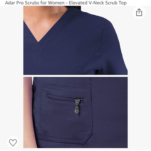 Adar Pro Scrubs for Women - Elevated V-Neck Scrub Top - Picture 5 of 8